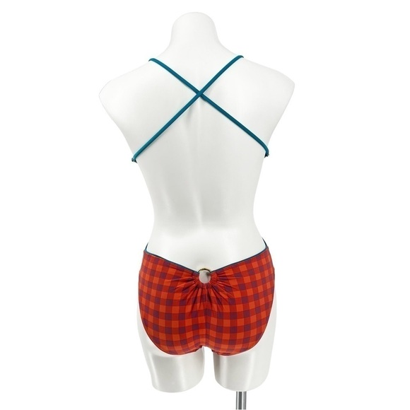 Marc By Marc Jacobs Red and Blue Checkered One Piece Swimsuit - Picture 3 of 15
